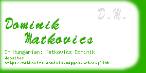 dominik matkovics business card